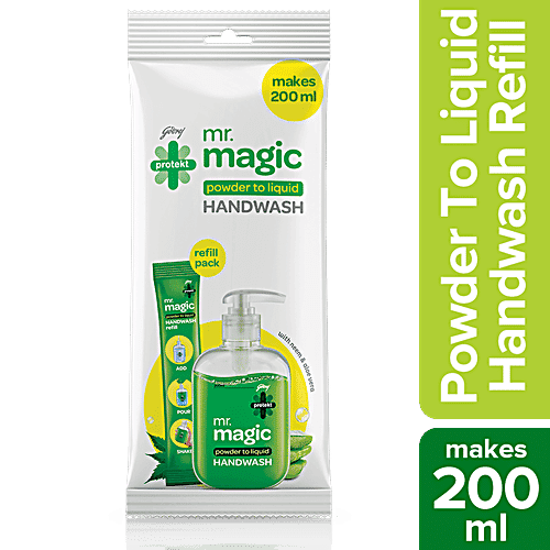 Godrej Protekt Mr. Magic - Powder To Liquid Germ Protection Handwash, Makes 200 ml, 9 g