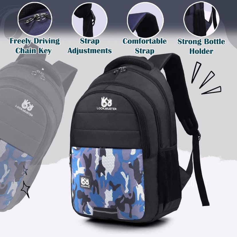 LOOKMUSTER Lookmuster30 Ltrs Large Laptop Backpack With 3 Compartments, Water Resistant view 5