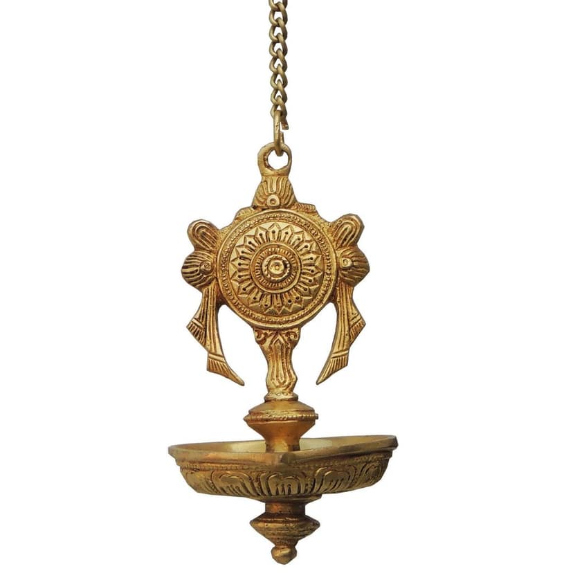 Brass Wall Hanging Shank Antique Deepak (BSMAS899 A) view 2