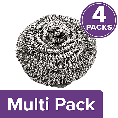 Sparkmate By Crystal Stainless Steel Scourer - Scratch-Free, Rustproof, Tough On Utensils, 4 x 15 g Multipack