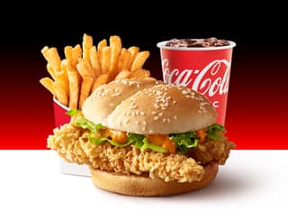 Fiery chicken burger meal