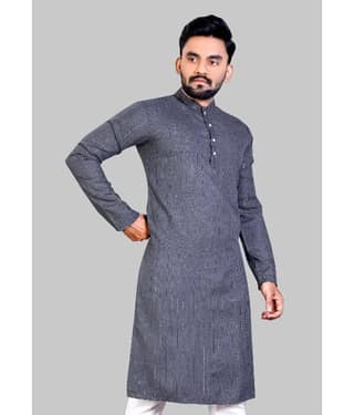 YUG ART - Blue Cotton Blend Men's Regular Kurta ( Pack of 1 )