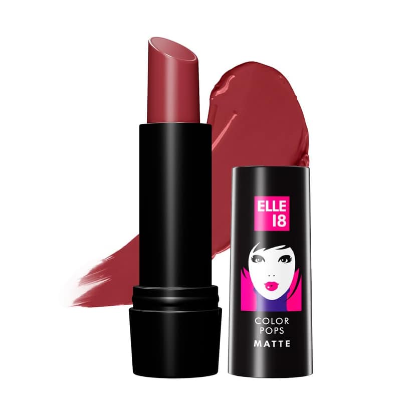 Elle 18 Color Pop Matte Lipstick - Quick Drying, Highly Pigmented, with Vitamin E - Code Red