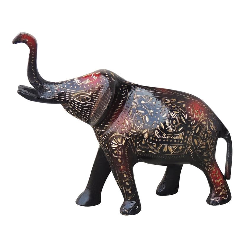 Brass Showpiece Standing Elephant Statue (ANMAS065 A) view 2