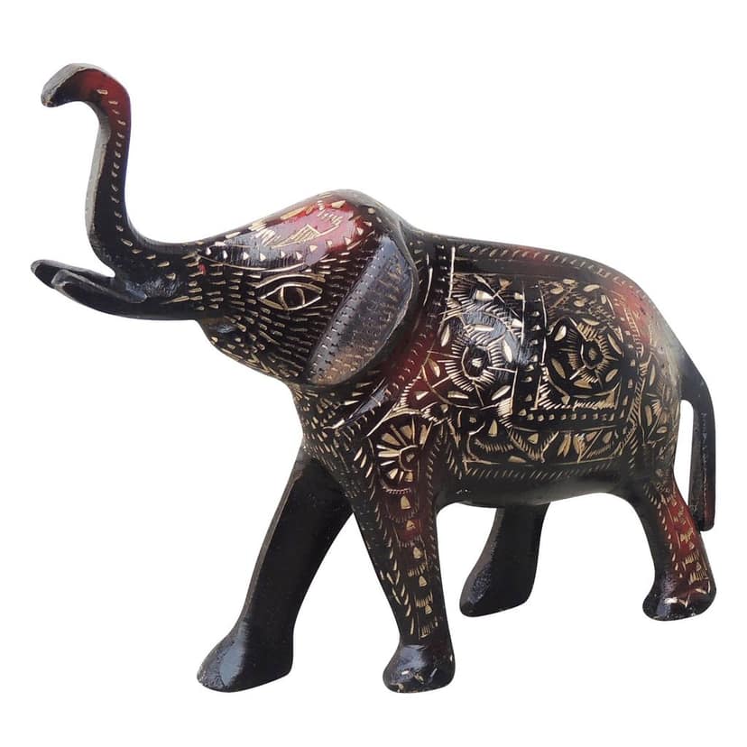 Brass Showpiece Standing Elephant Statue (ANMAS065 A) view 3