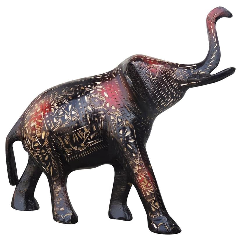 Brass Showpiece Standing Elephant Statue (ANMAS065 A) view 4