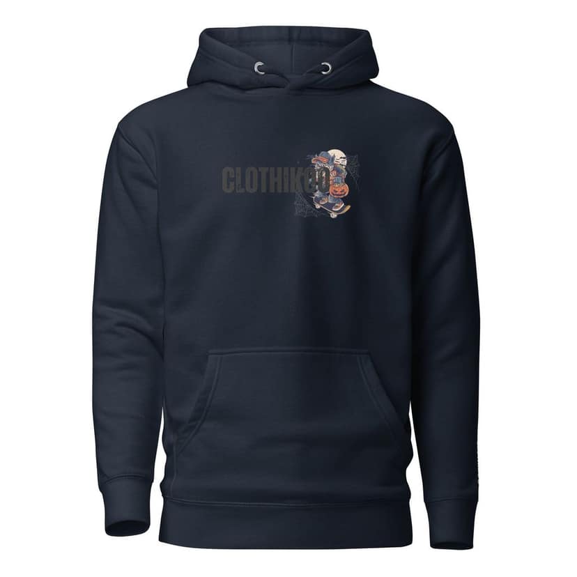 Clothikoo Premium Wolf Printed Edition Hoodie (400 GSM, Navy Blue Colour) view 2