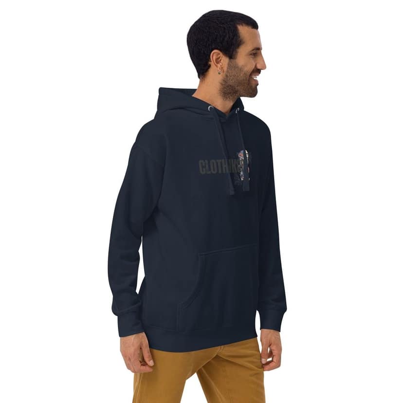 Clothikoo Premium Wolf Printed Edition Hoodie (400 GSM, Navy Blue Colour) view 7