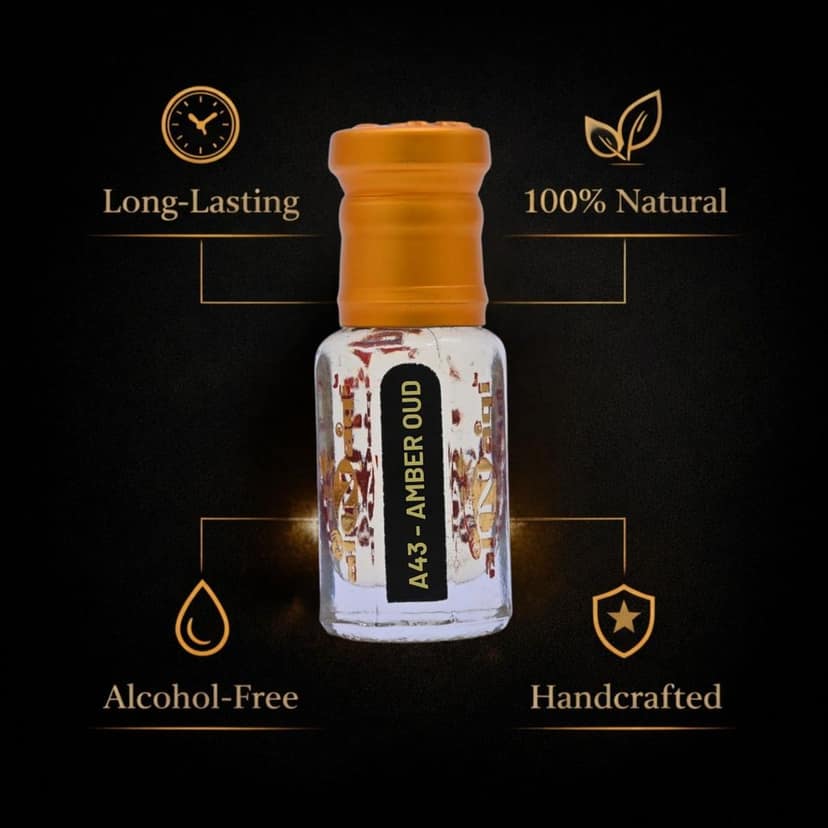 alnaqi Fragrances Amber Oud Attar – Alcohol Free Amber Oud Perfume Oil, Long Lasting Arabic Attar, Premium Unisex Fragrance view 3