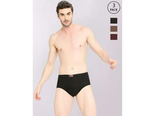 VIP Golds Men's Cotton Briefs-Assorted Colours (Pack of 3) - 85