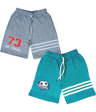 atlans Pack of 2 Cotton Blend Shorts For Boys ( Gray )