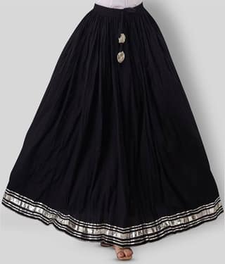 FABRR - Black Cotton Women's A-Line Skirt ( Pack of 1 )