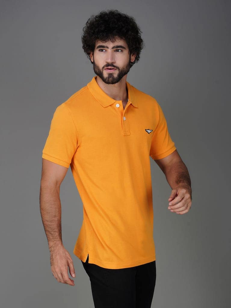 Solid Polo Shirt - APRICOT view 3