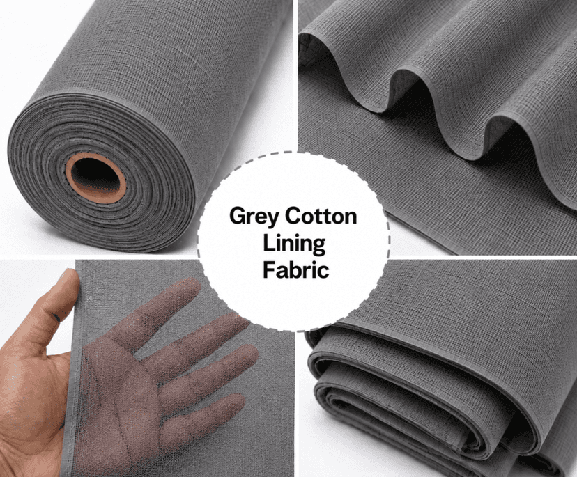 Grey Cotton Lining Fibre (Chhota Panna), Grey Cotton Lining Fabric (Chhota Panna), Grey Lining Cloth (Chhota Panna), Soft Grey Cotton Lining (Chhota Panna), Grey Garment Lining Fabric (Chhota Panna) view 2