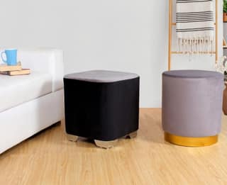 ShadowKart Ottoman Pouffes Sitting Stool for Living Room Furniture Wooden Footstools Puff Mudda Footrest Pouff for Office Home Decor, Combo