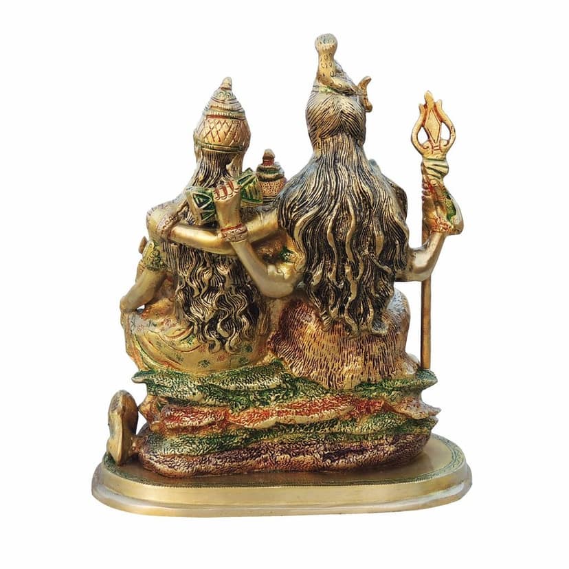 Brass Shiv Parivaar Idol - Traditional Shiva Family Murti, Height : 13 Inch (BSMAS419) view 3