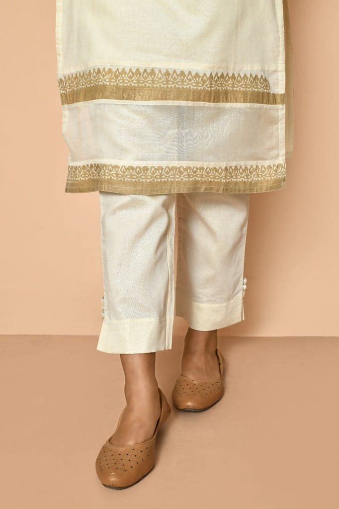 Elly handloom maheshwari silk kurta set for women view 5