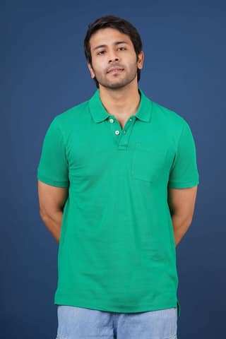 Men's Green Pocket Polo T-Shirt