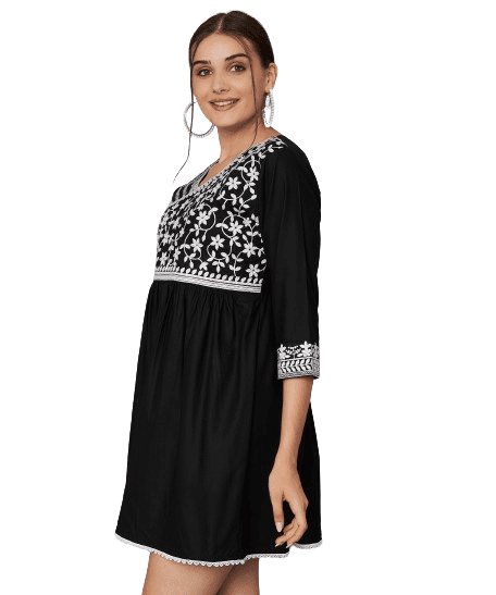 KOI SLEEPWEAR Beautiful Short Embroidered Dress WINE view 5