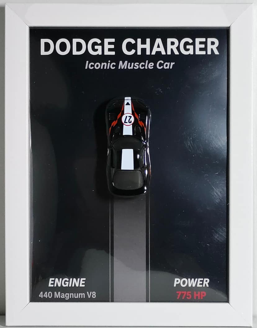 Dodge Charger Die Cast Car Frame