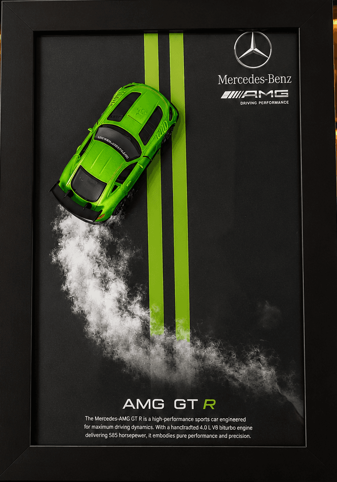 Mercedes-AMG GT R! White Smoke Theme ! Die Cast Frame