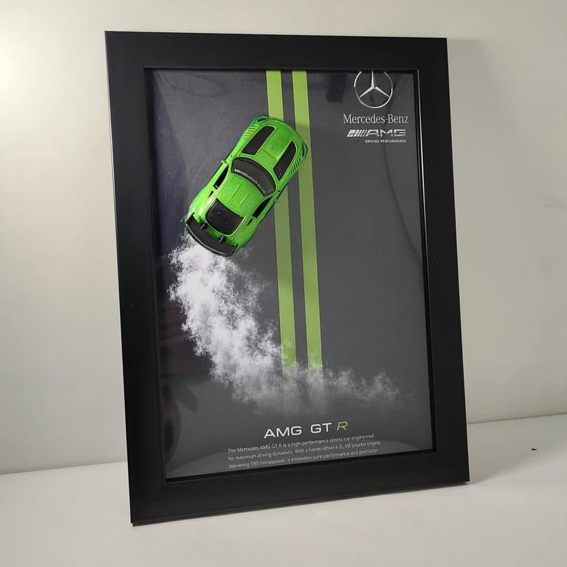 Mercedes-AMG GT R! White Smoke Theme ! Die Cast Frame view 3
