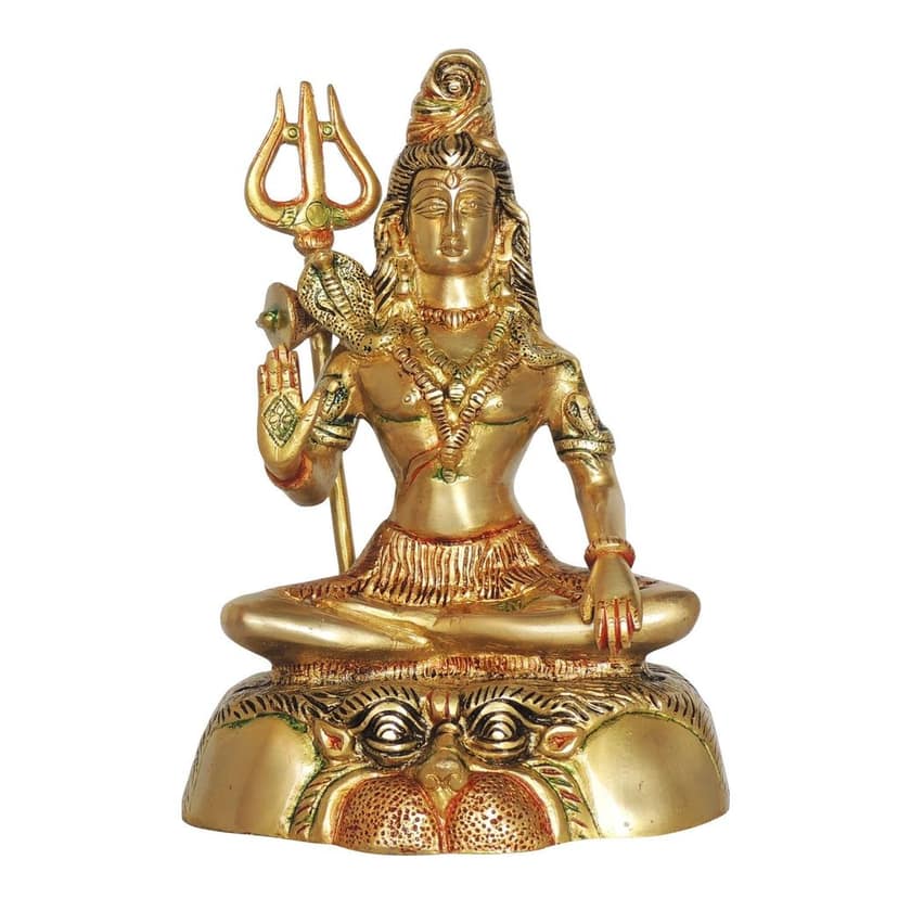 Brass Shiv Ji God Idol - Traditional Shiva Murti, Height : 11 Inch (BSMAS947 F) view 2