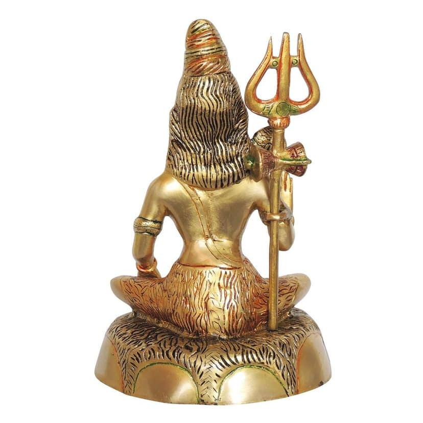 Brass Shiv Ji God Idol - Traditional Shiva Murti, Height : 11 Inch (BSMAS947 F) view 3