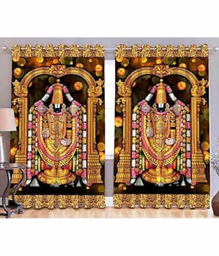 BELLA TRUE Ethnic Room Darkening Eyelet Curtain 7 ft ( Pack of 1 ) - Multicolor