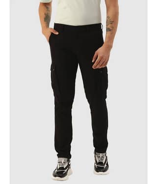 IVOC Men Solid Slim Fit Cargos Trousers