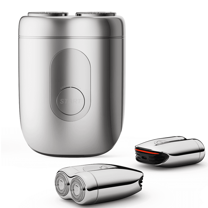 YuvaPulse Electric Super Car Shaver for Men IPX7 Waterproof, Dual Blade Fast USB Rechargeable, Effortless Wet & Dry Shaving, Portable & Travel-Ready (Silver)