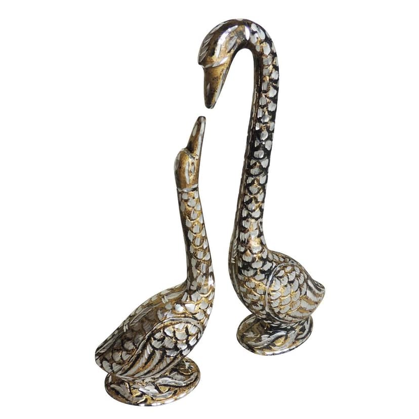 Classic Brass Duck Pair Decorative Showpiece for Modern Decor, Height : 11.5 Inch (ANMAS231 B) view 3