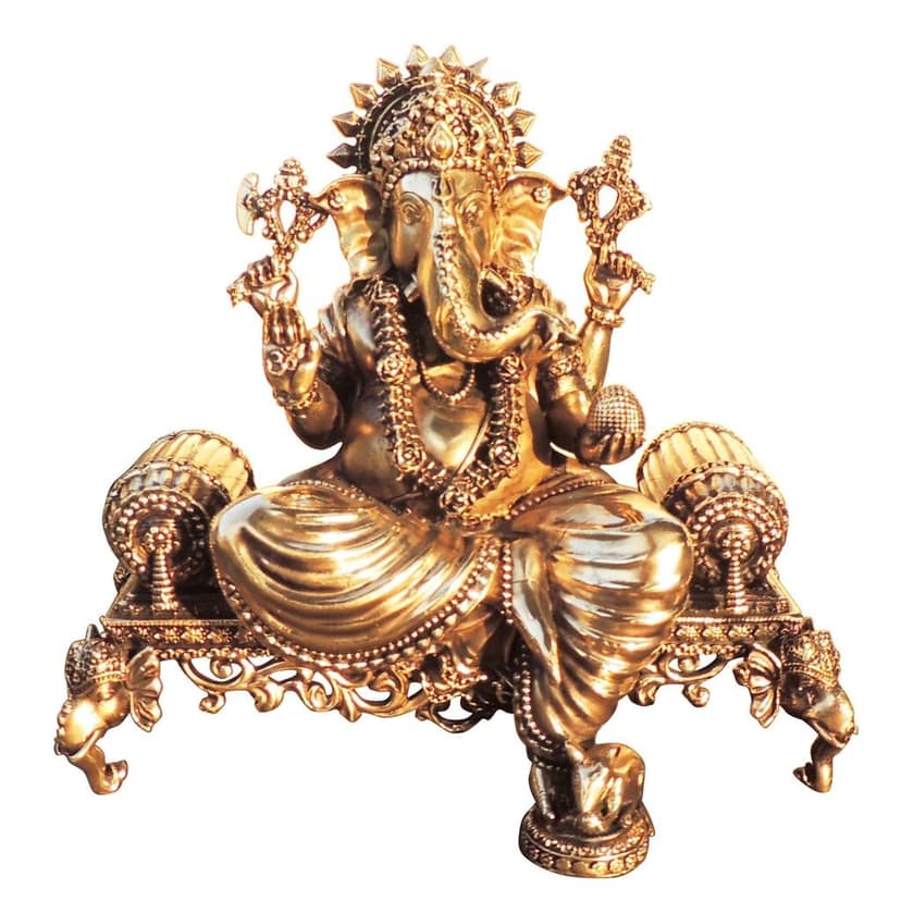Brass Showpiece Ganesh Ji God Idol Statue, Made From Machine (BSMAS1805 G) view 2