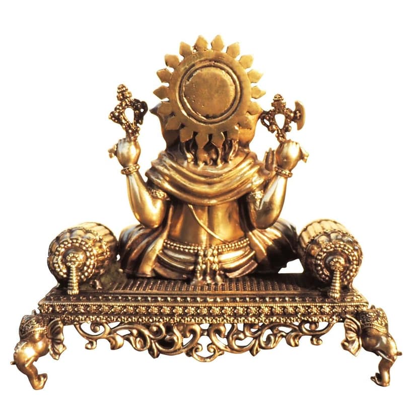 Brass Showpiece Ganesh Ji God Idol Statue, Made From Machine (BSMAS1805 G) view 3