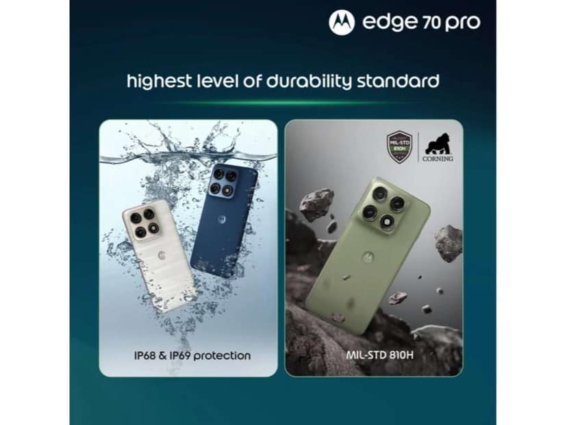 Motorola Edge 70 Pro Smartphone, 8GB RAM, 256GB Storage - Pantone Lily white view 3