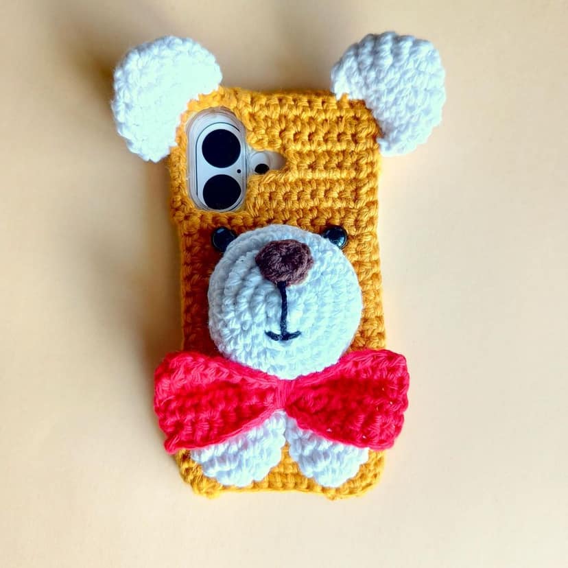Art Tales Latest Handmade Crochet Unique Back Case Cover for iPhone 16 view 2