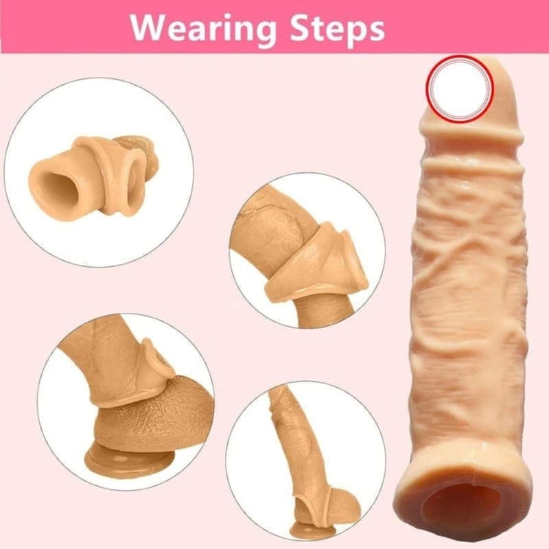 Premium Dragons Condom, 10 Inch, Silicone, Natural Color, for Men Ultra Soft | Long Lasted | Extra Pleasure Extra size view 6