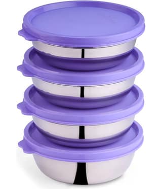 Oliveware - Steel Purple Food Container ( Set of 4 )