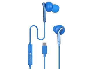 Zebronics Type-C Wired Earphones, in-Line MIC, Deep Bass, 1.2m Cable, 10mm Neodymium Driver, Light Weight, in-Ear Design, Compatible with Mobile - Blue
