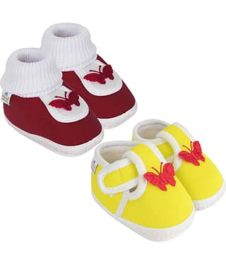 Neska Moda - MultiColor Booties For Baby Boy & Baby Girl 12-18 Months ( Pack of 2 )