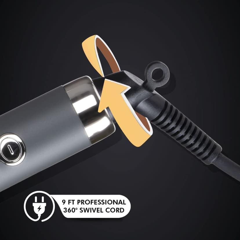 VEGA Professional Pro Cera Curls 19-25mm Conical Hair Curler with Adjustable Temperature, (VPMCT -08), Grey view 5