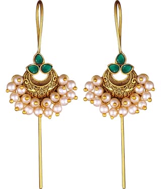Vighnaharta Green EarCuff Earrings ( Pack of 1 )