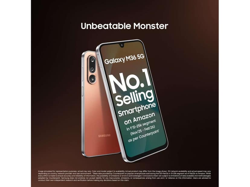 Samsung M36 5G Smartphone, 8GB RAM, 128GB Storage - Orange Haze view 2