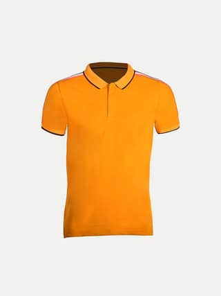 Men yellow Cotton Contrast Tipping Polo T-shirt