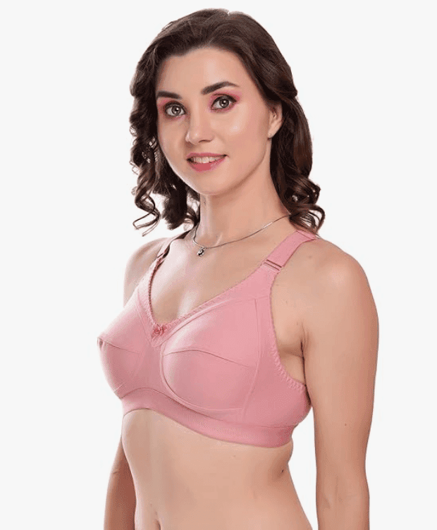 Women's Cotton Blend Non-Padded Wirefree Bra - Pack of 3 view 6