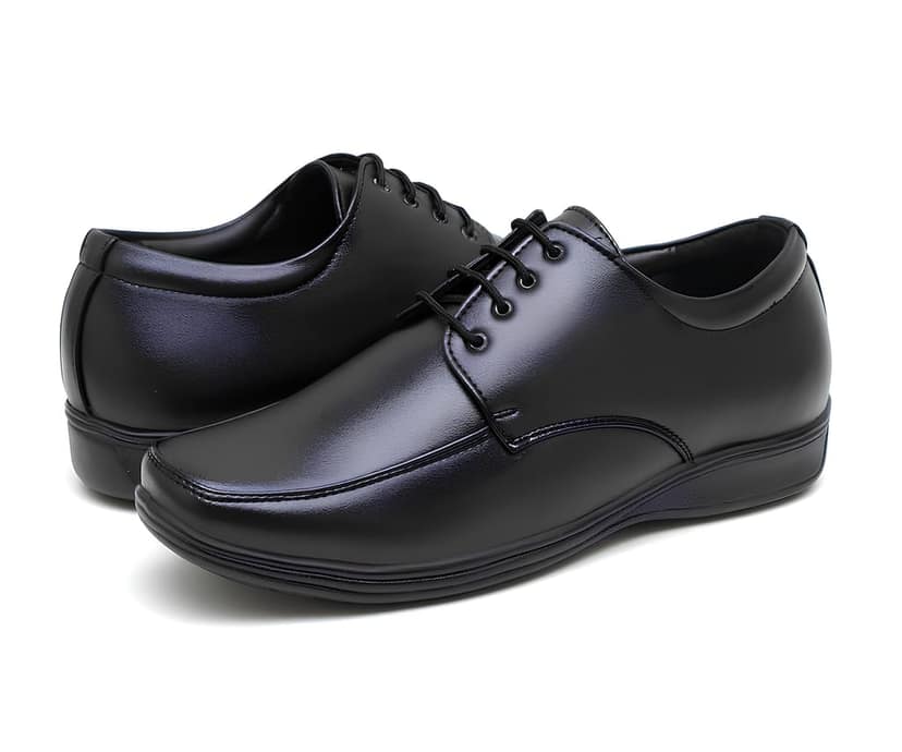 WUGO::Latest Classic Black Derby Formal Shoes for Men & Boys | Trendy Lace-Up Office Wear Footwear | Premium Comfort Corporate Shoes view 6