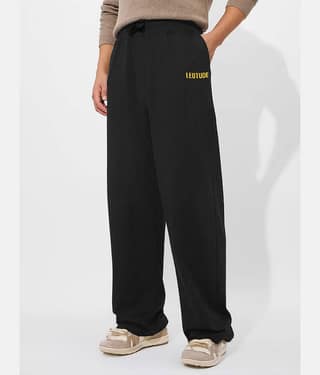 Leotude Black Cotton Blend Men's Trackpants ( Pack of 1 )