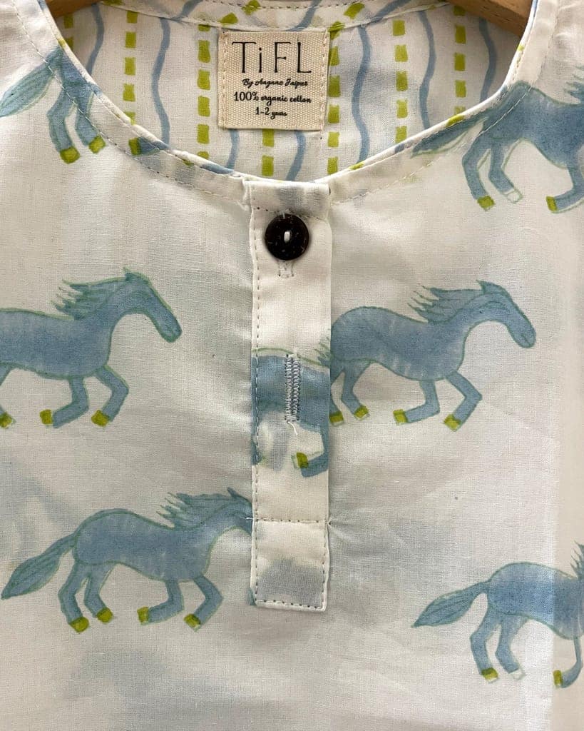 Casual kid wear with Dynamic Horse Print by Aagaaz Jaipur view 4