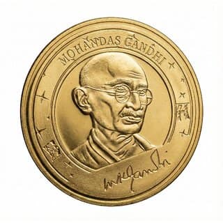 Mahatma Gandhi Greatest Lives in History Token Rare Coin Silver Plated Heritage