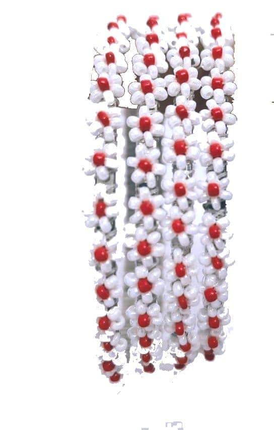 FSH White And Red Flowers Bangles Piece 4 view 3
